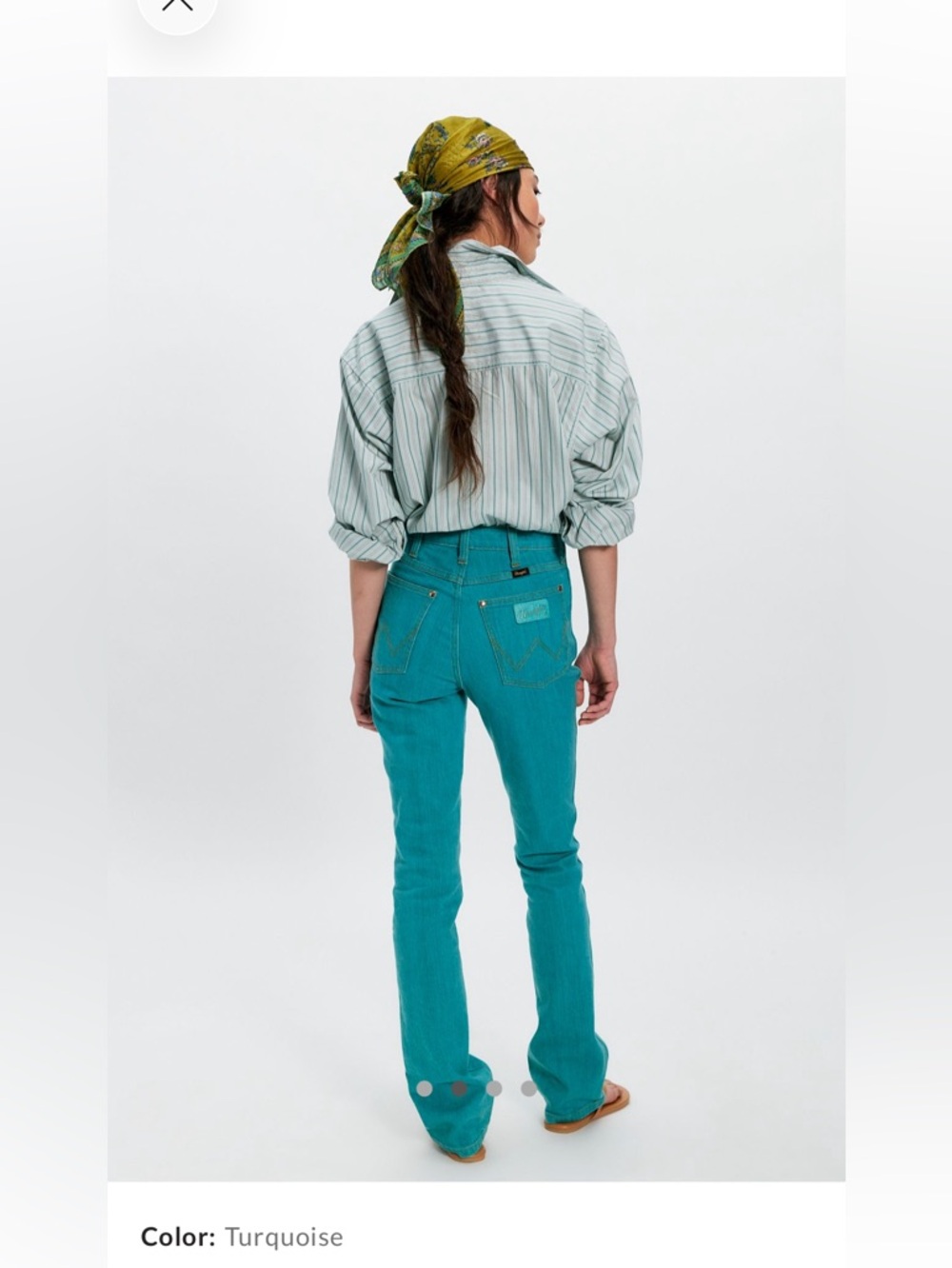 WRANGLER x LAINEY WILSON BOOT HUGGER JEANS;  size 29 turquoise